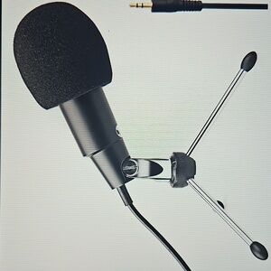 Plug & Play Omnidirectional Computer Microphone with Desktop Tripod